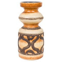 VEB Haldensleben Keramik East German Mid-Century Lobed Earthtone Glazed Ceramic