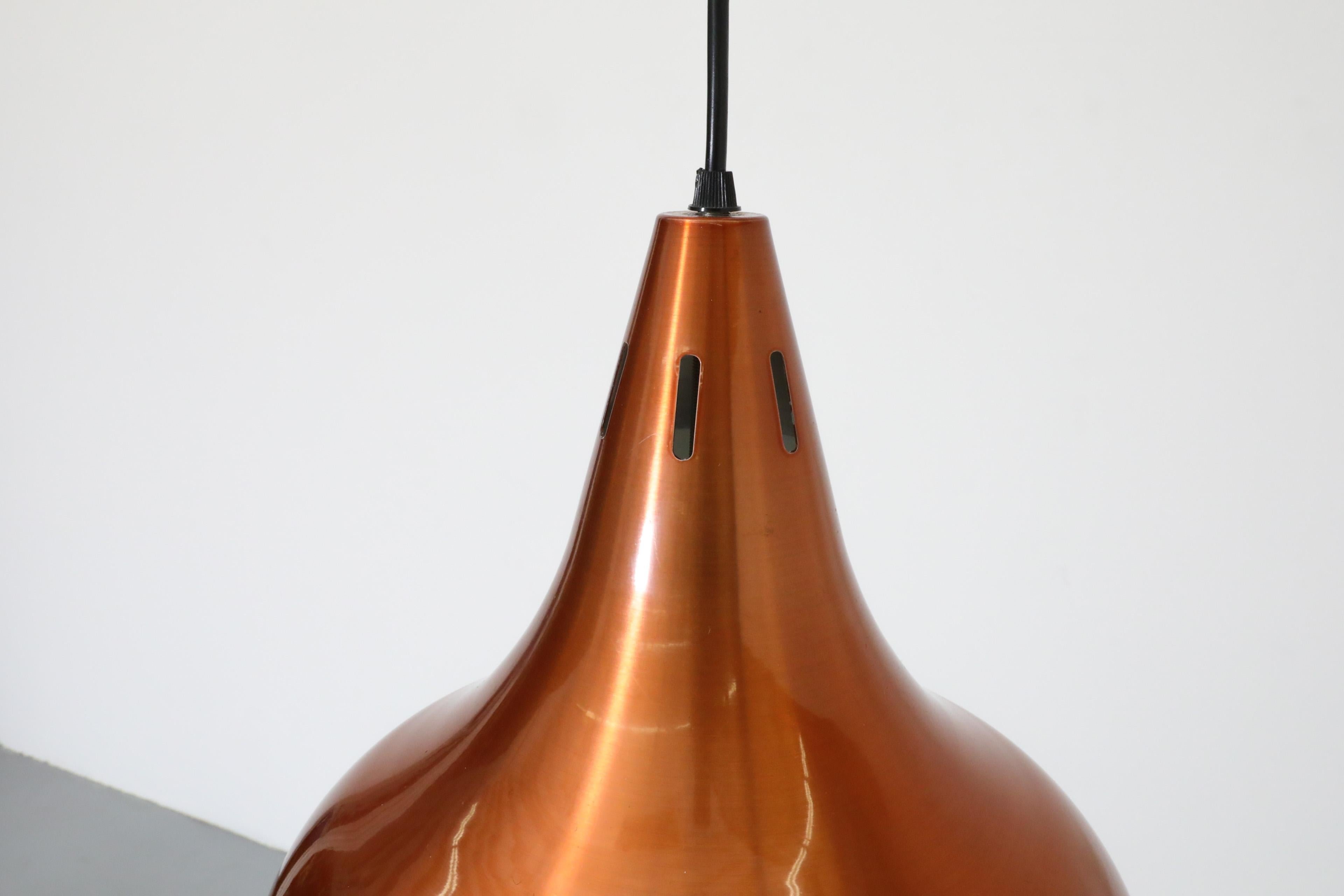 VEB Leuchtenbau  Copper Drop Pendant In Good Condition For Sale In Los Angeles, CA