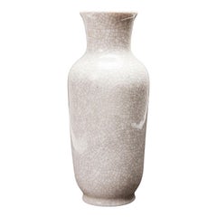VEB Lichte German Mid-Century White Crackle Glazed Ceramic Vase