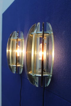 Veca 20th Century Modern Glass Wall Lamps Set of 2