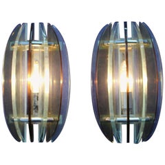 Veca 20th Century Modern Glass Wall Lamps Set of 2
