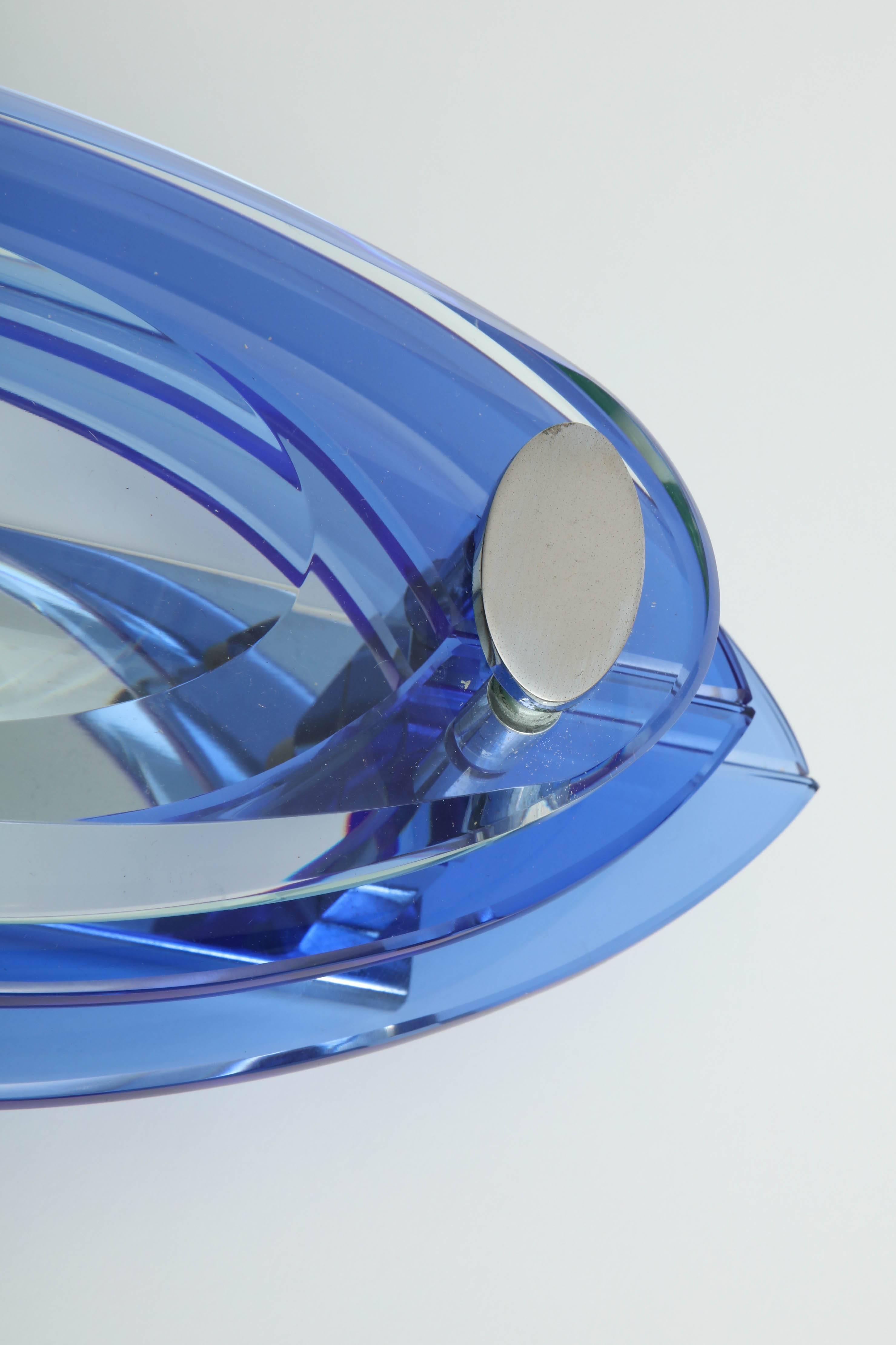 Veca 3 geschichtete blaue Muranoglas-Wandleuchter (Moderne) im Angebot