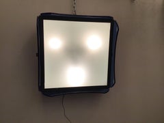 Plafoniera Veca Vetro Metallo Cromo, 1955, Italia