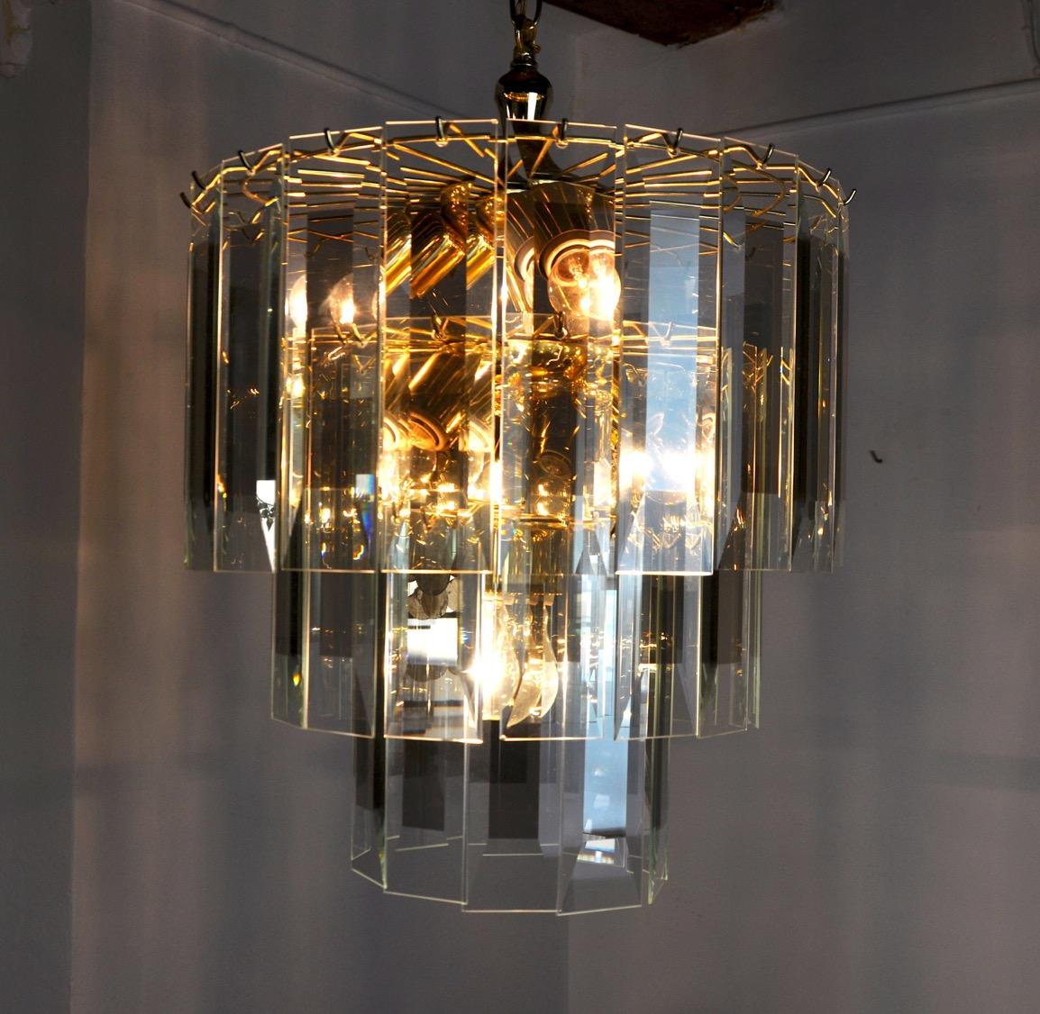 Italian Veca chandelier, 3 levels, Italy, 1970s For Sale