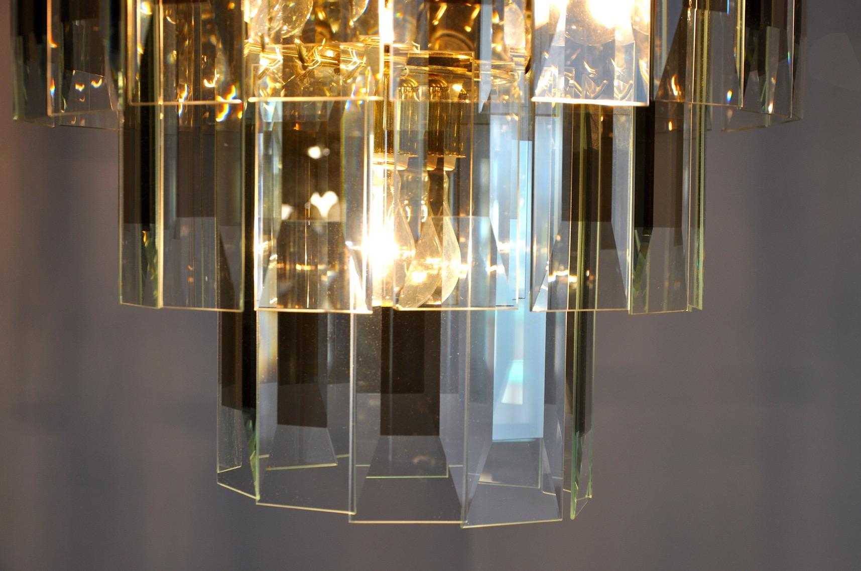 Veca chandelier, 3 levels, Italy, 1970s In Good Condition For Sale In BARCELONA, ES