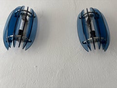 Veca, scendiletto di Murano blu cobalto, stile Fontana Arte, 1960 ca.