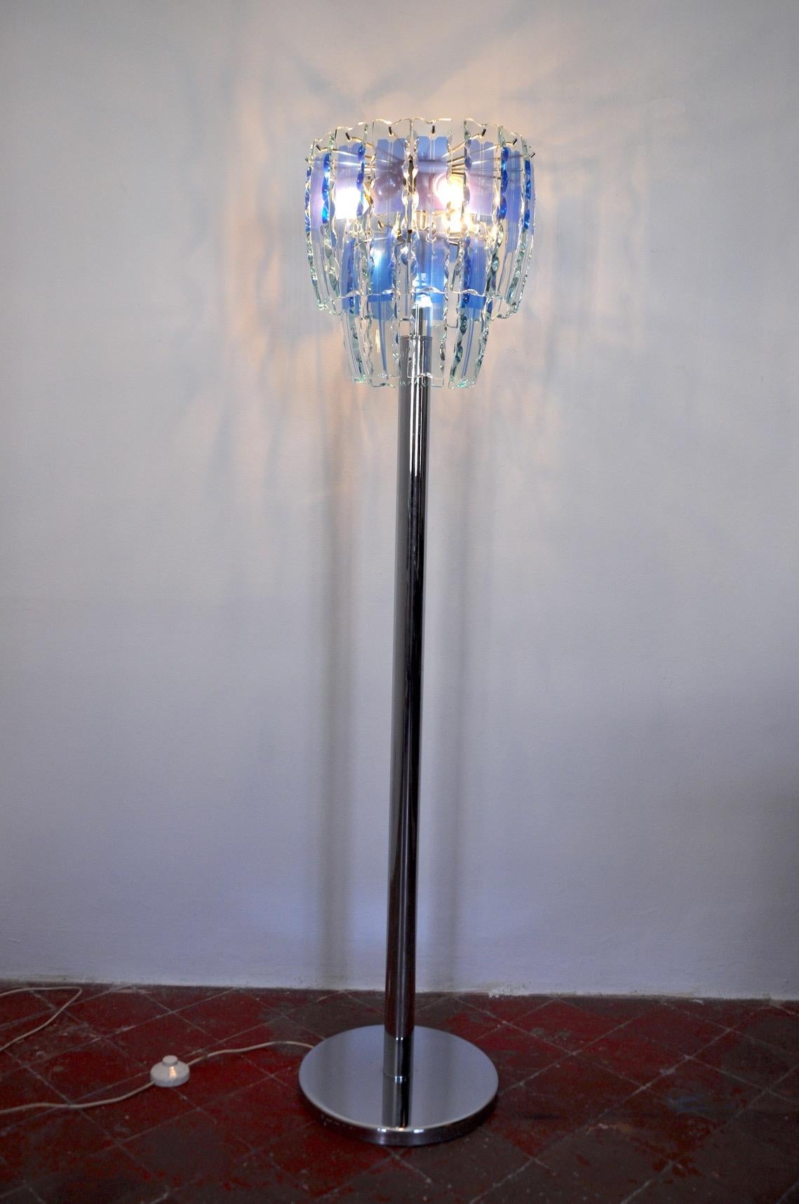 Late 20th Century Veca Floor Lamp in Murano Glass Italy 1970