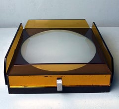 Veca pour Fontana Arte  Plafonnier italien en cristal, verre et métal