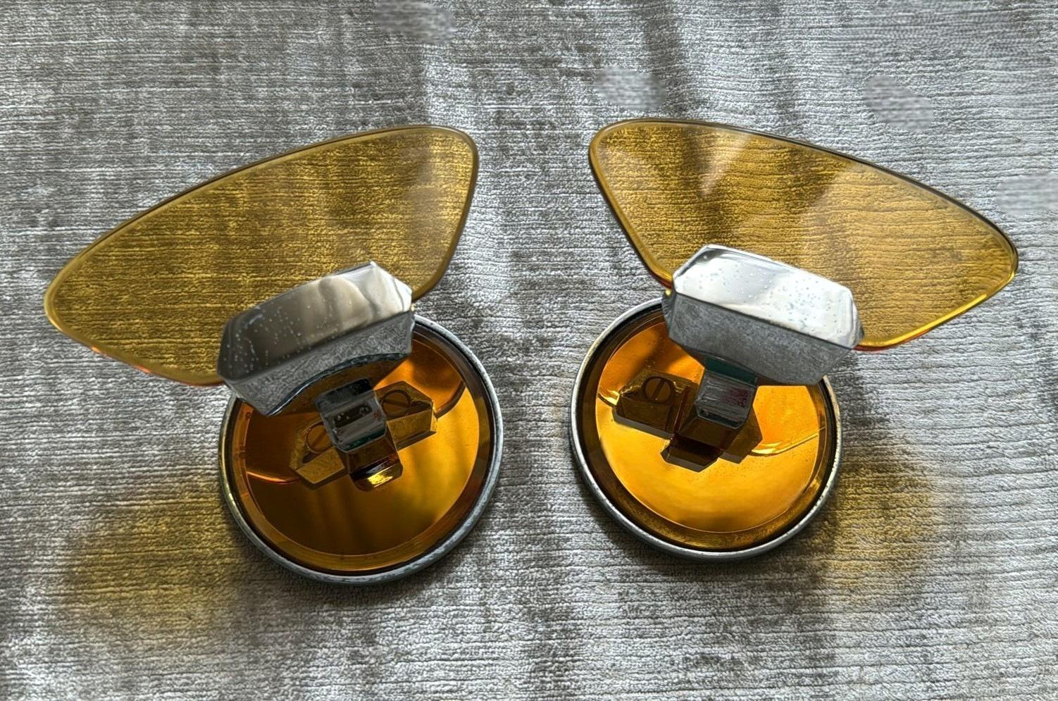 Veca Para Fontana Arte Pareja De Ganchos De Pared Italianos De Acero Y Cristal en venta 4