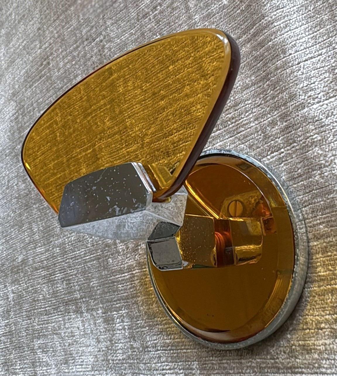 Veca Para Fontana Arte Pareja De Ganchos De Pared Italianos De Acero Y Cristal en venta 8