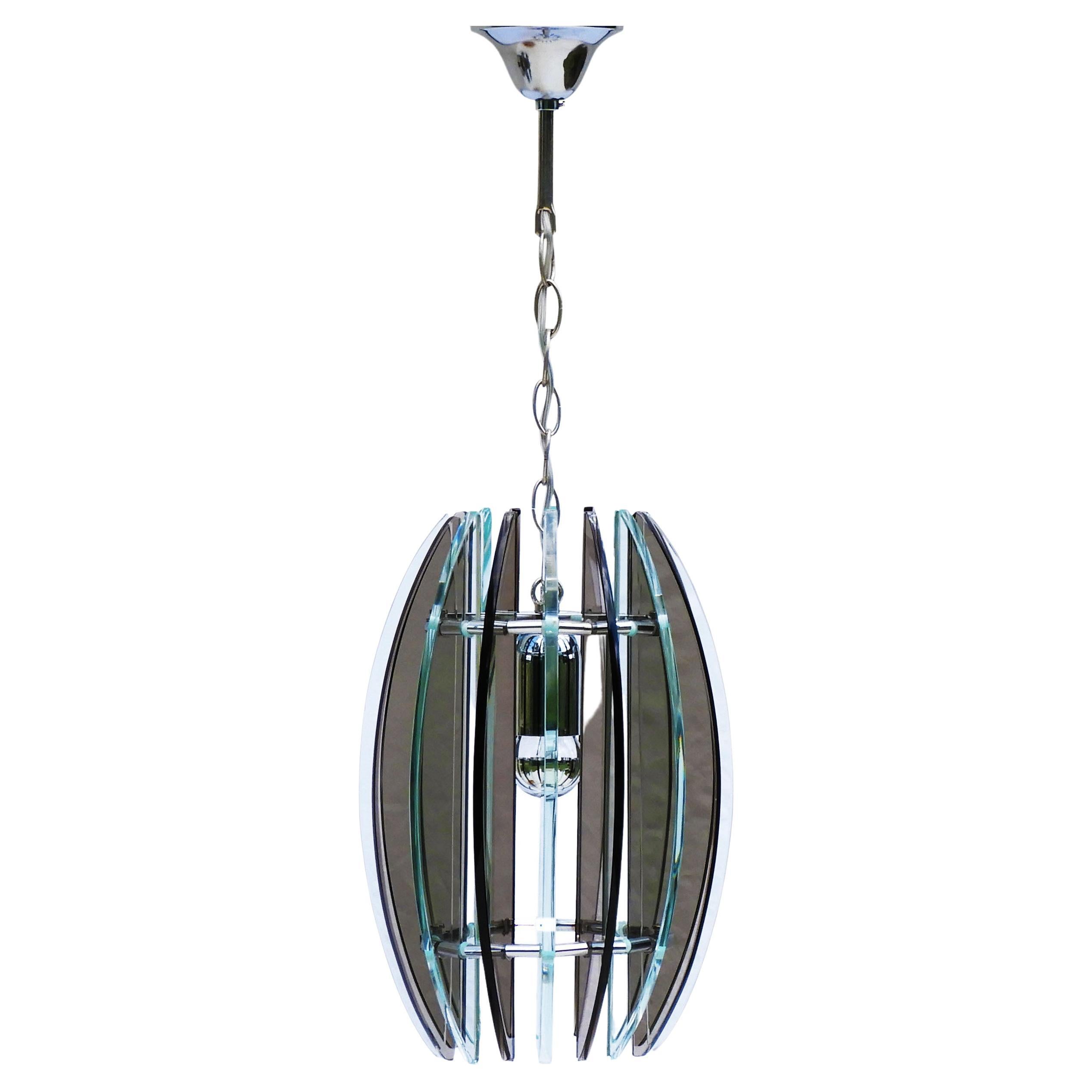 Mid-Century Modern Italian Mid Century Glass Pendant Light Fitting from Veca C1970 For Sale