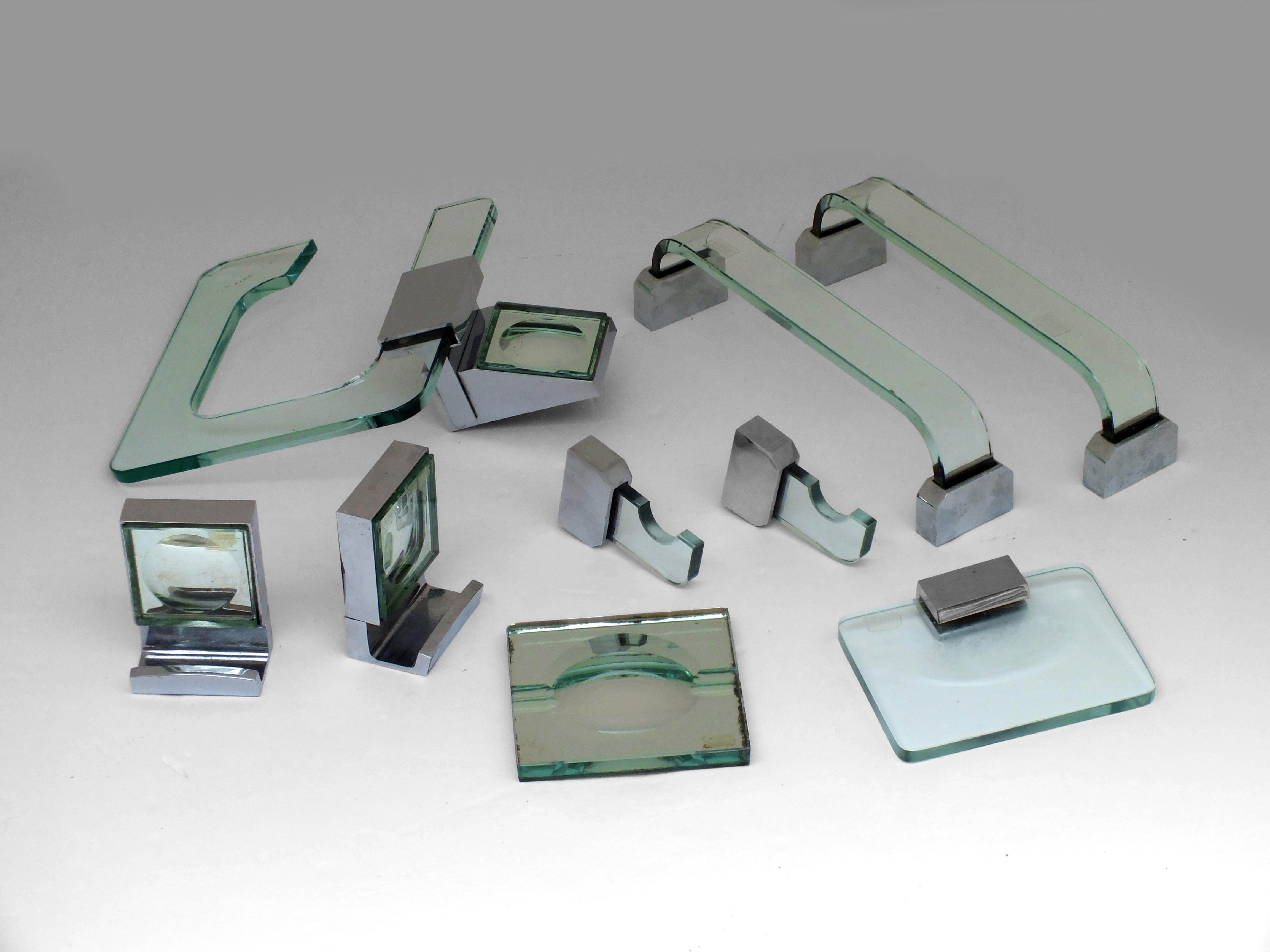 Late 20th Century Veca Italy product bathroom set in the years '70 in the manner of Fontana Arte For Sale
