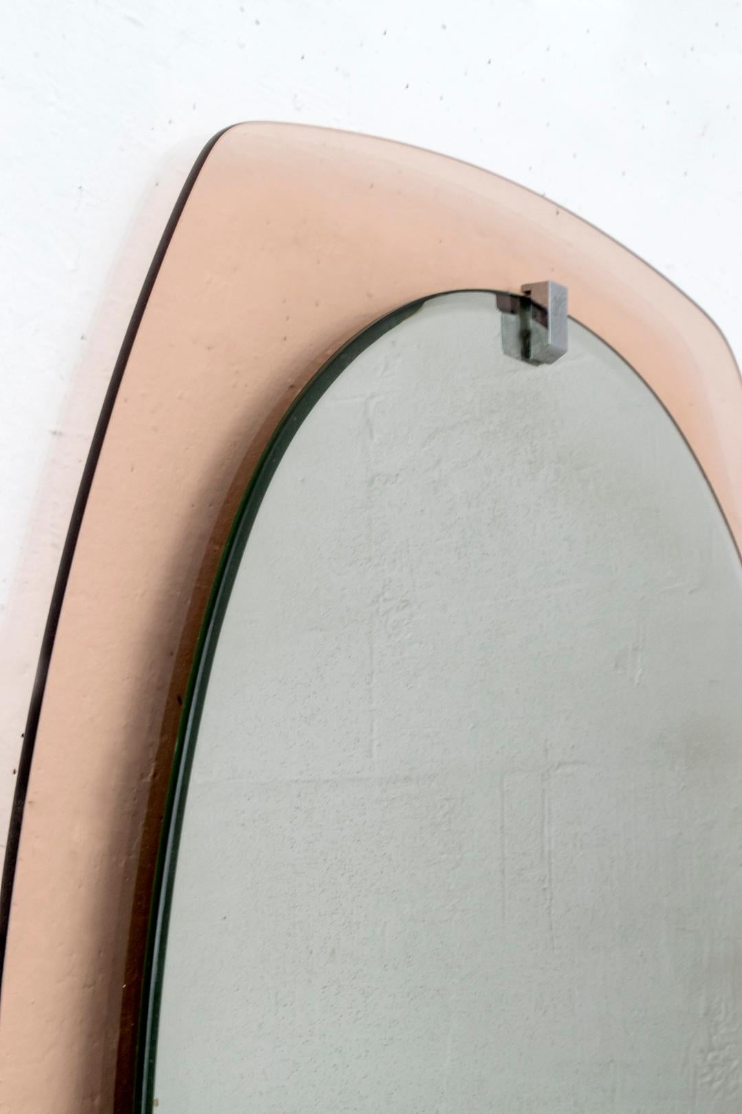 Mid-20th Century Veca Mid-Century Modern Italian Wall Mirror with Frame, 1960s For Sale