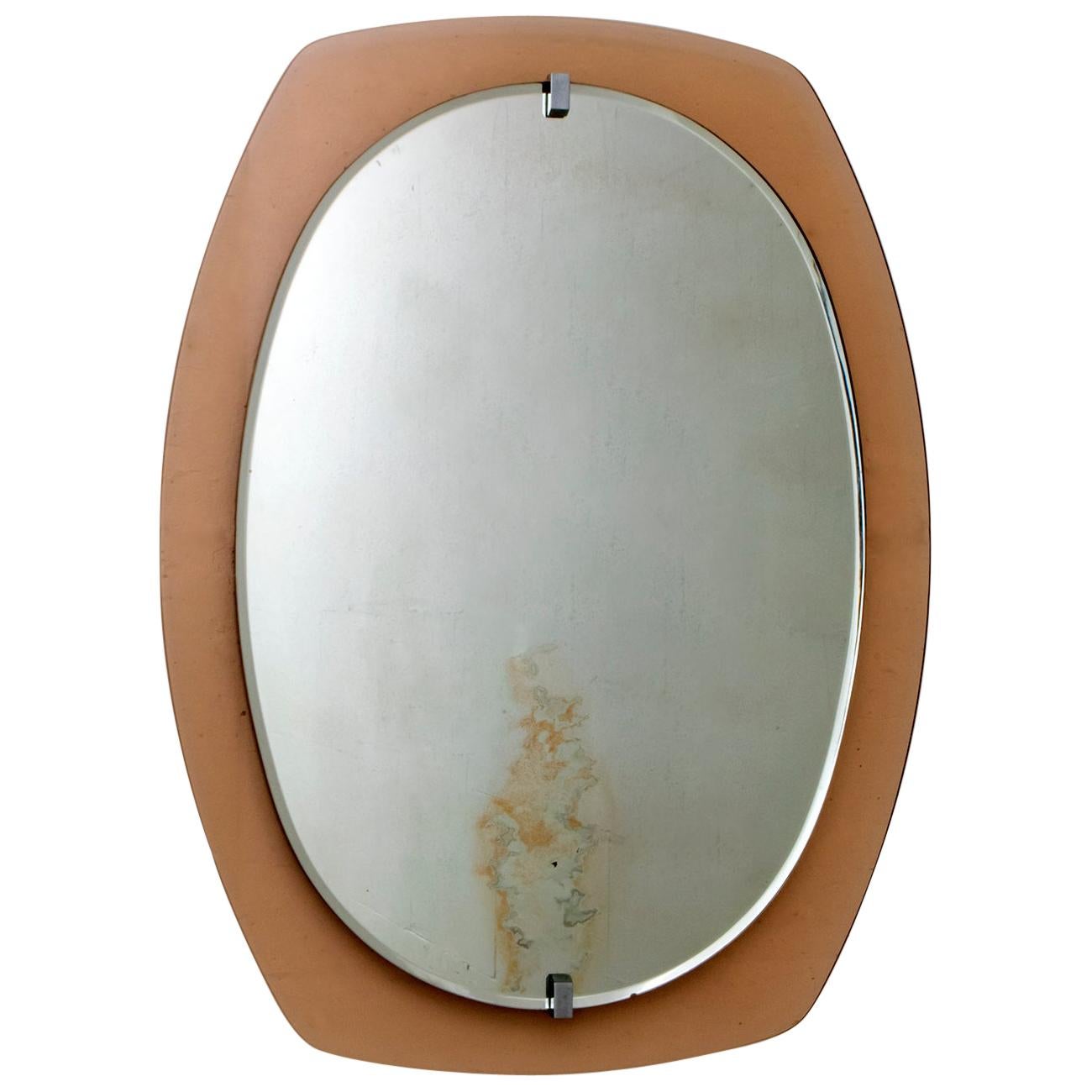 Veca Mid-Century Modern Italian Wall Mirror with Frame, 1960s