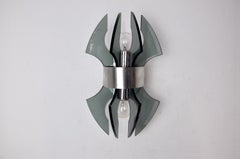 Applique murale Murano, verre moderne du milieu du siècle et chrome, années 1970, Italie