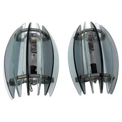 Veca, pair of Italian glass sconces from 60s