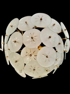 Veca chandelier Glass Flower Model, Italy, 1980