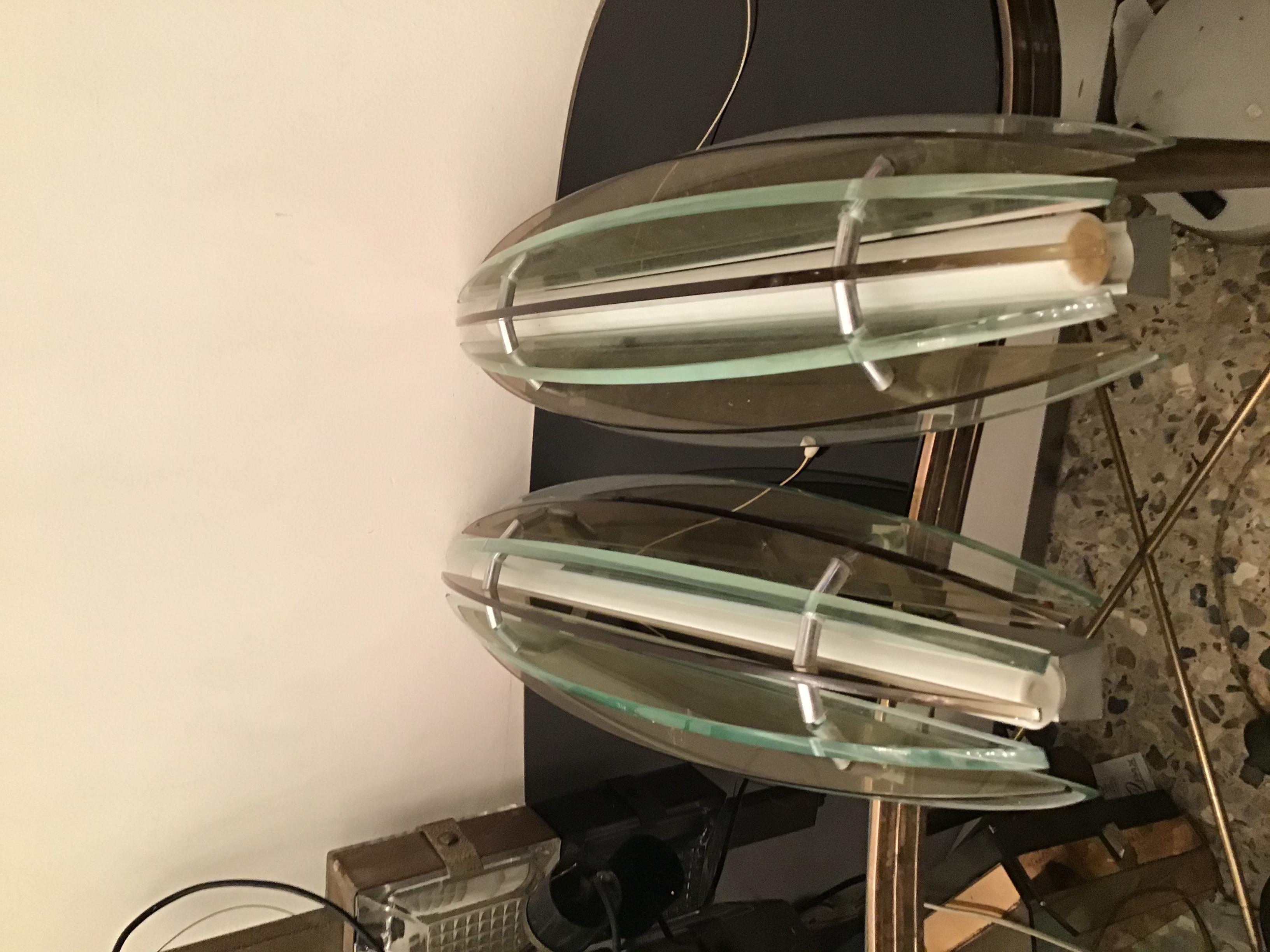 Applique Veca Vetro Metallo Cromatico, 1960, Italia In condizioni ottime a Milano, IT