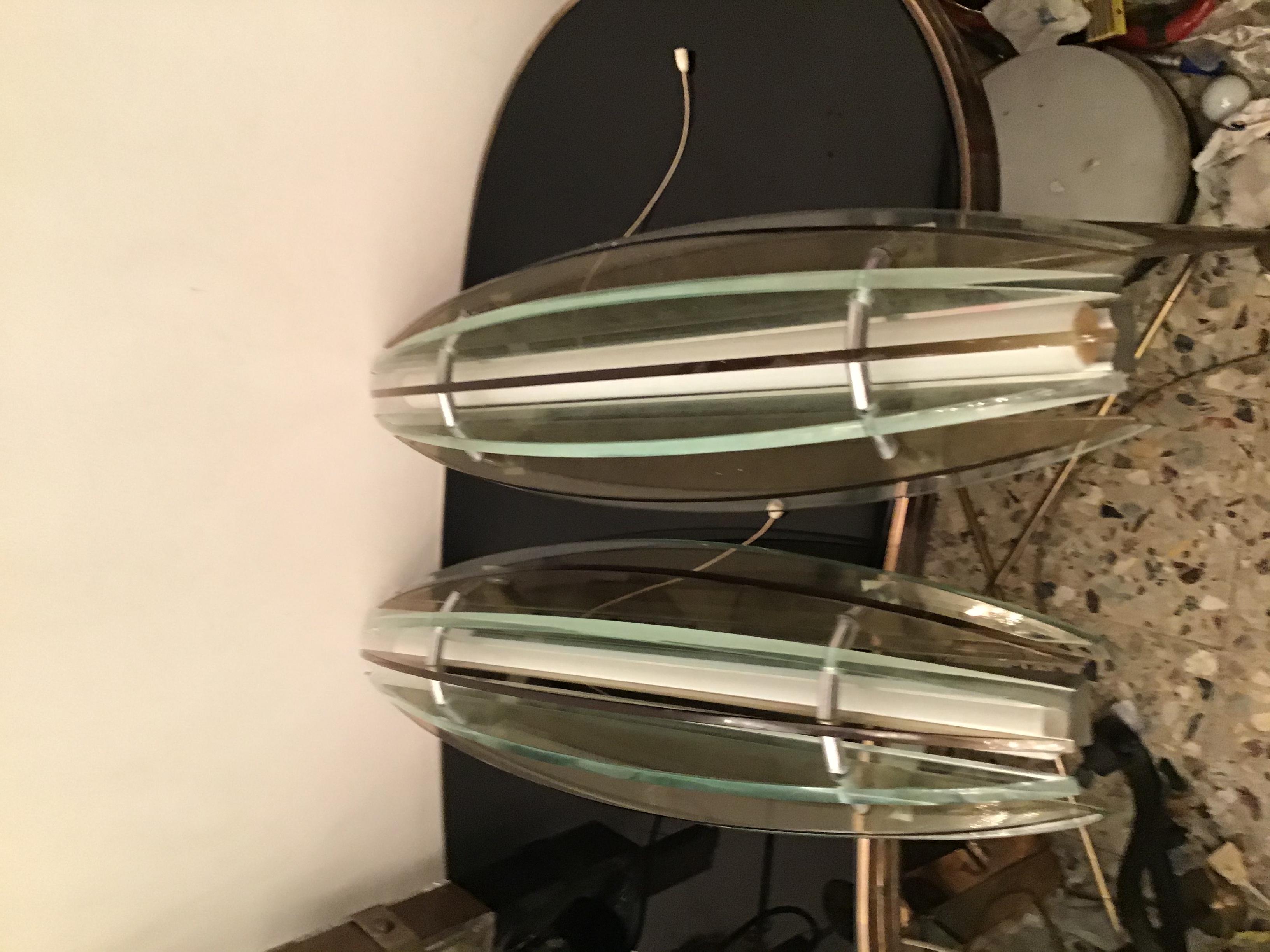 Metà XX secolo Applique Veca Vetro Metallo Cromatico, 1960, Italia