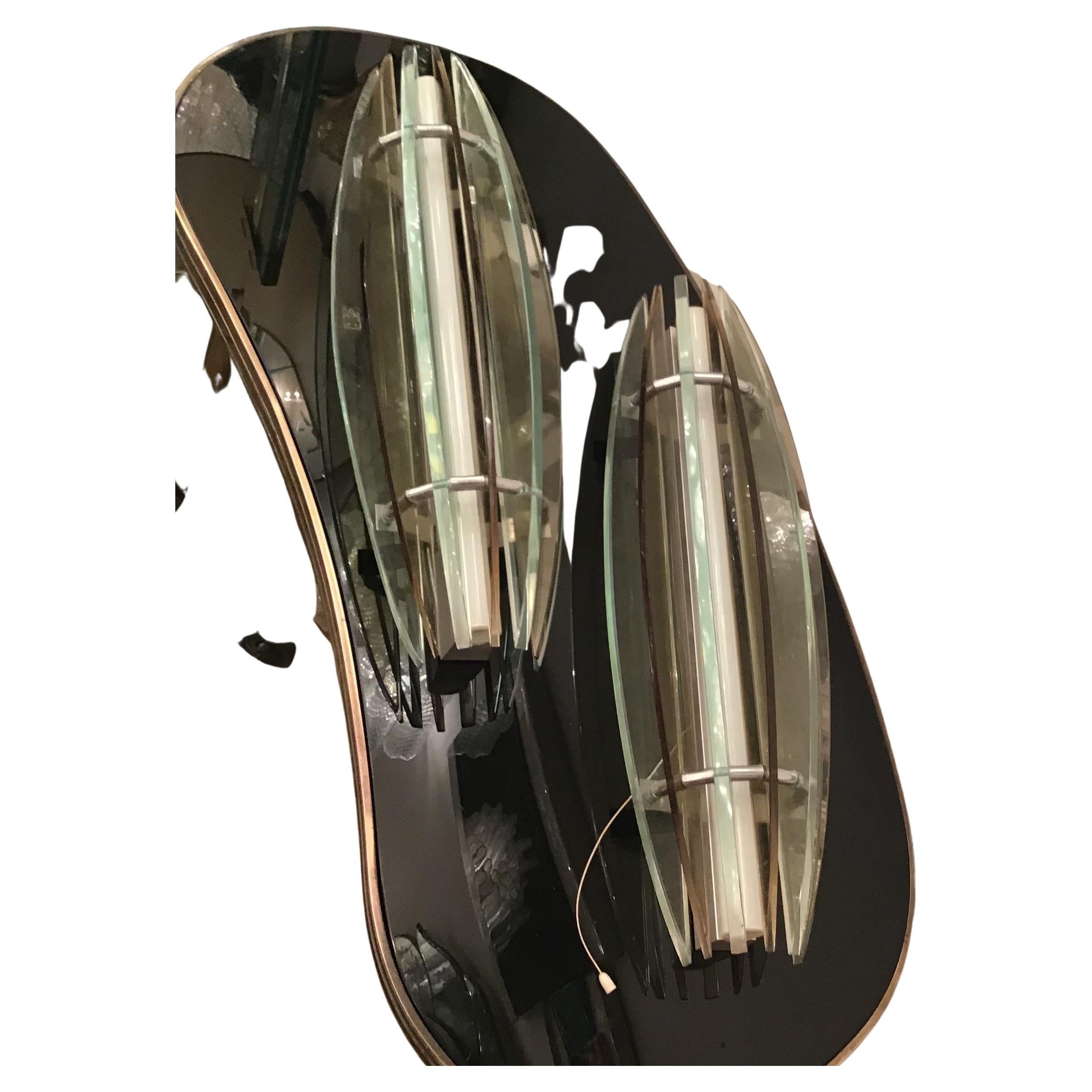Applique Veca Vetro Metallo Cromatico, 1960, Italia