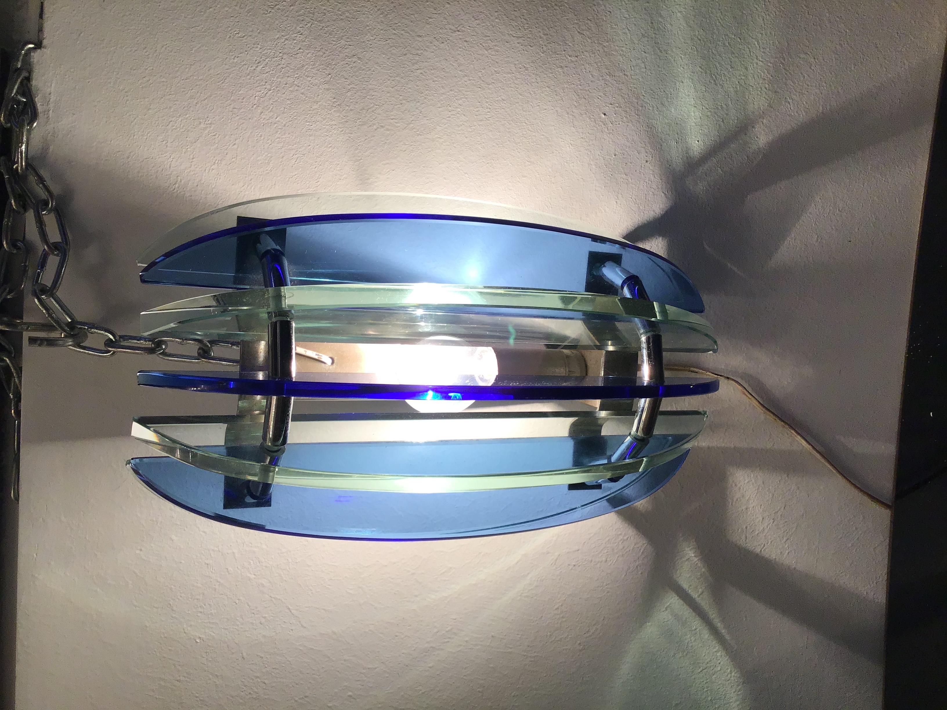 Veca Sconces Glass Metal Glass, 1955, Italy For Sale 4
