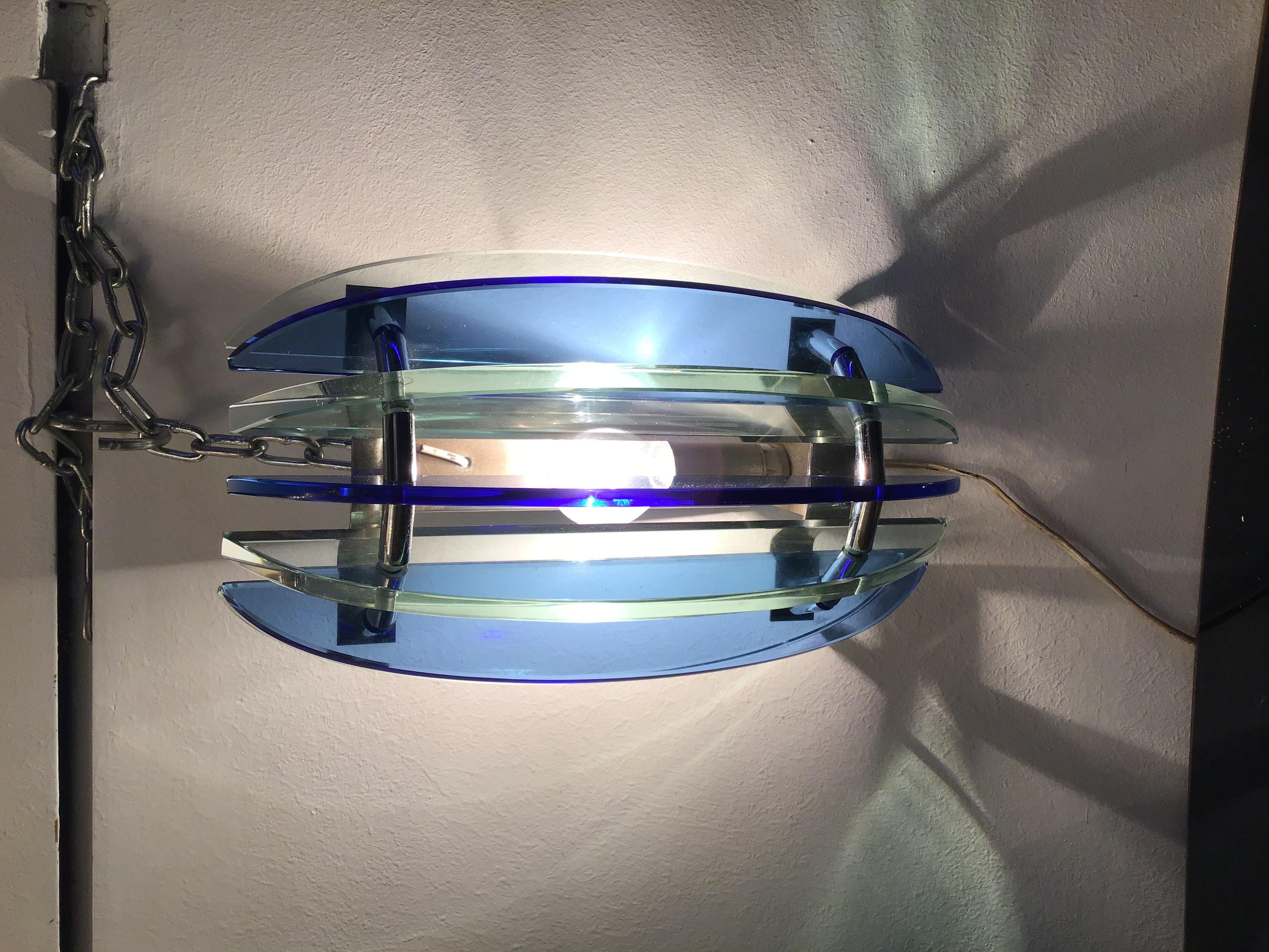Veca Sconces Glass Metal Glass, 1955, Italy For Sale 5