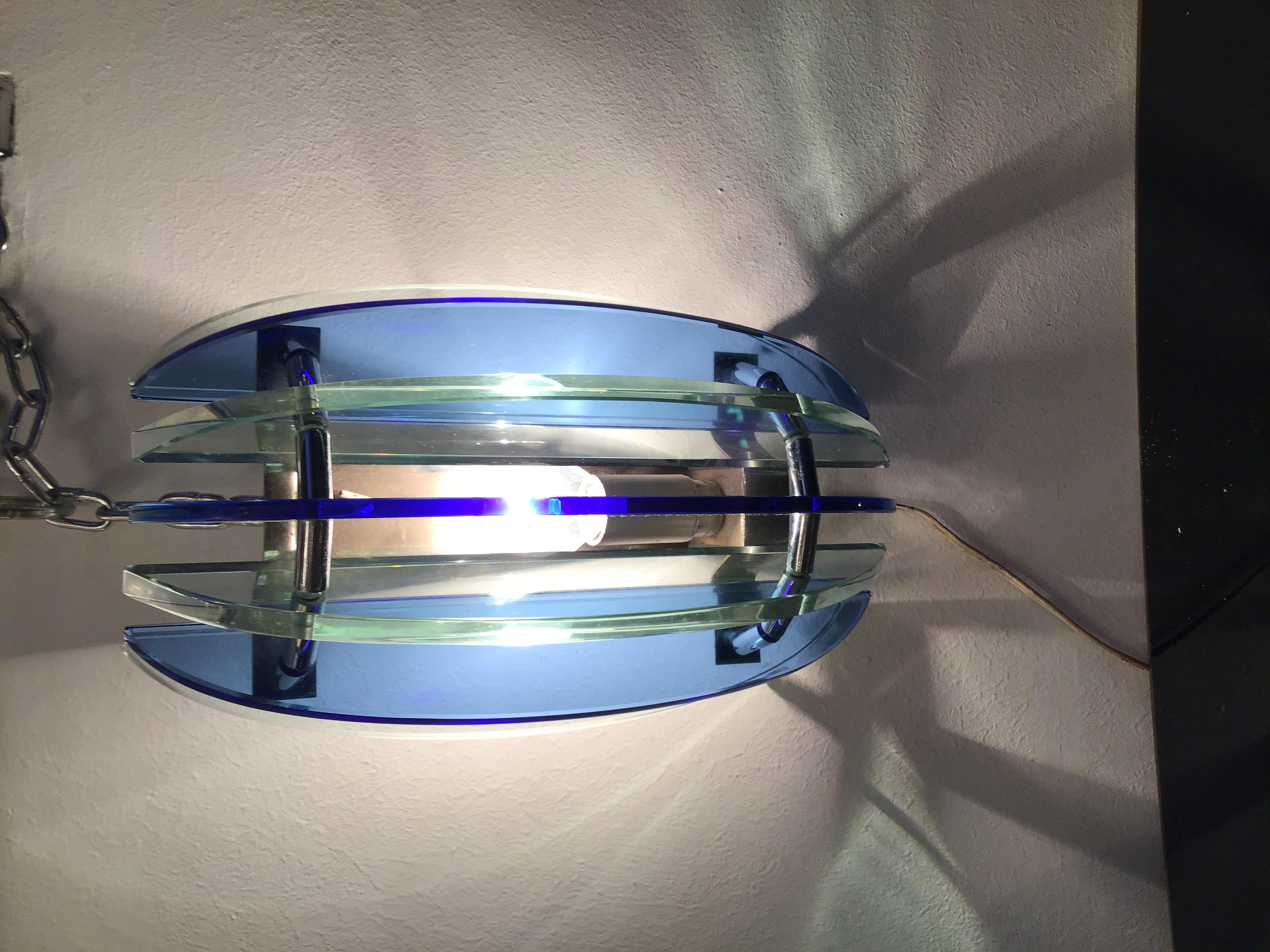 Veca Sconces Glass Metal Glass, 1955, Italy In Excellent Condition For Sale In Milano, IT