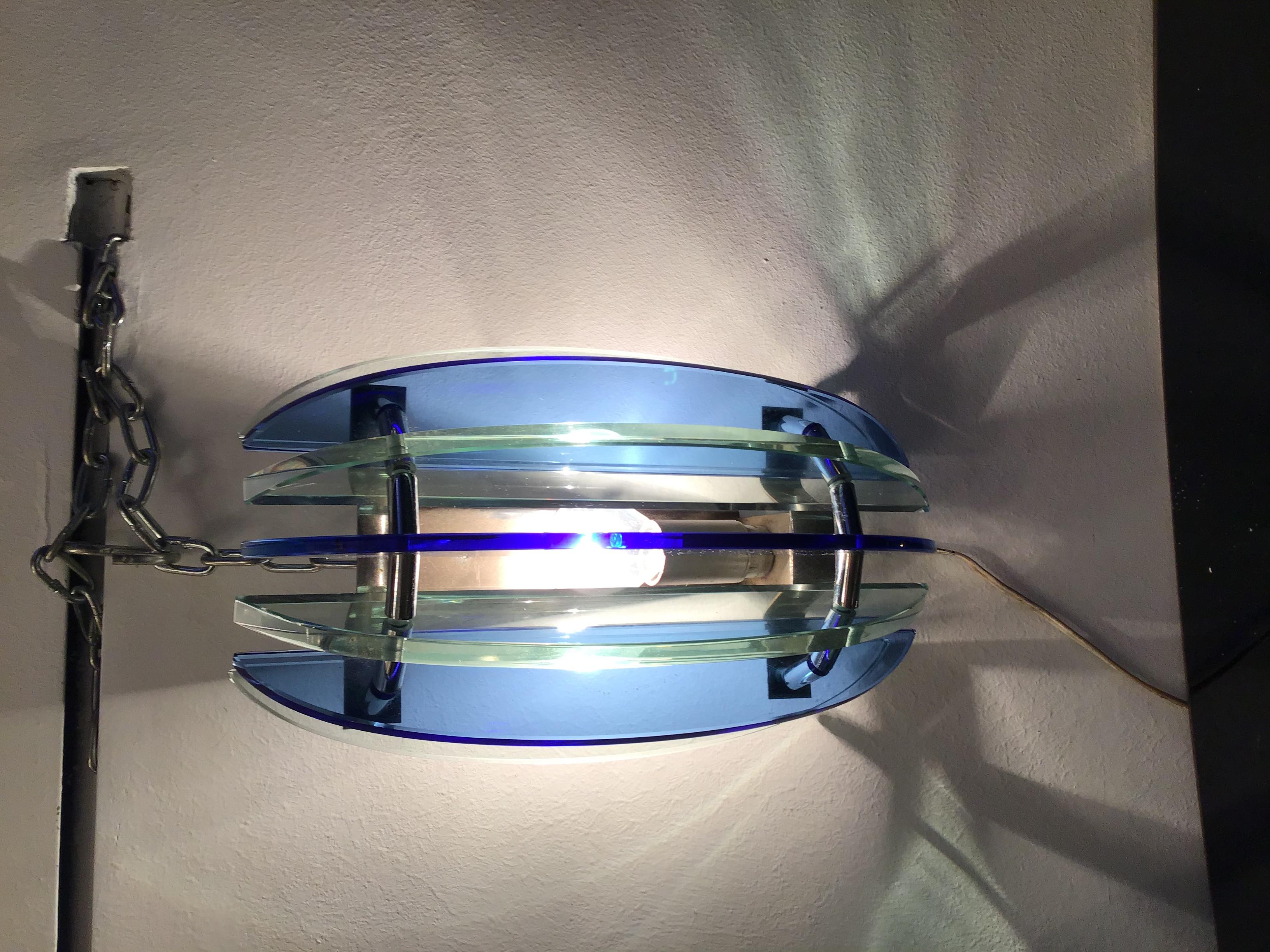 Veca Sconces Glass Metal Glass, 1955, Italy For Sale 3