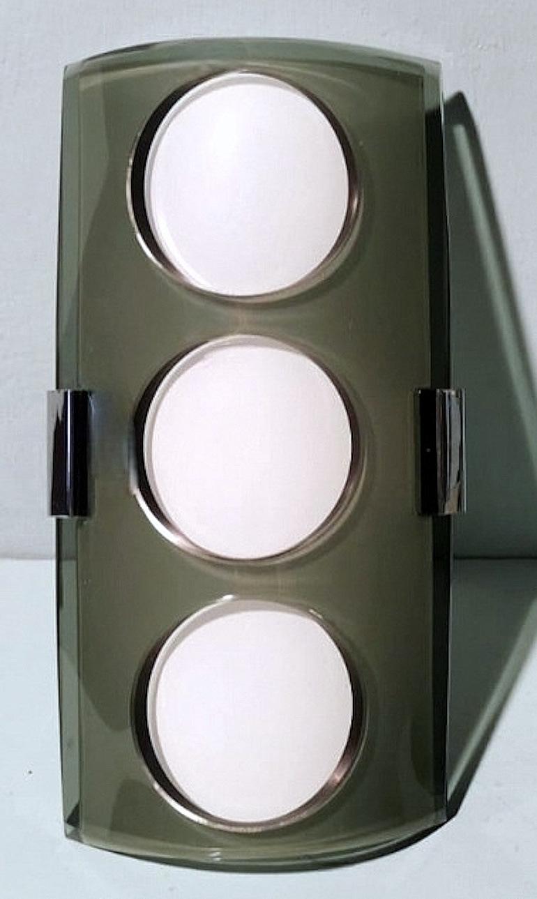 Coppia di applique in stile Veca con doppia lastra di vetro in due colori 4
