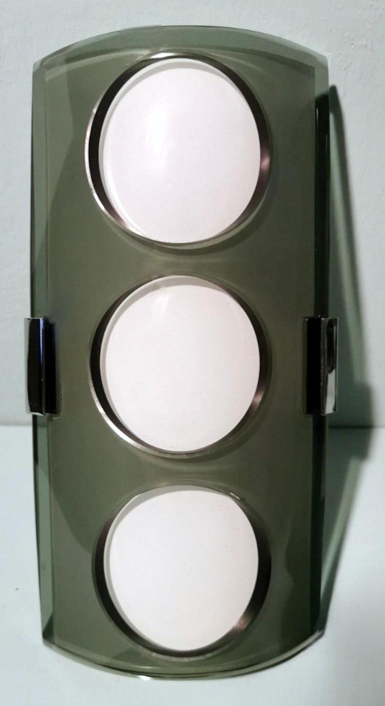 Coppia di applique in stile Veca con doppia lastra di vetro in due colori 5