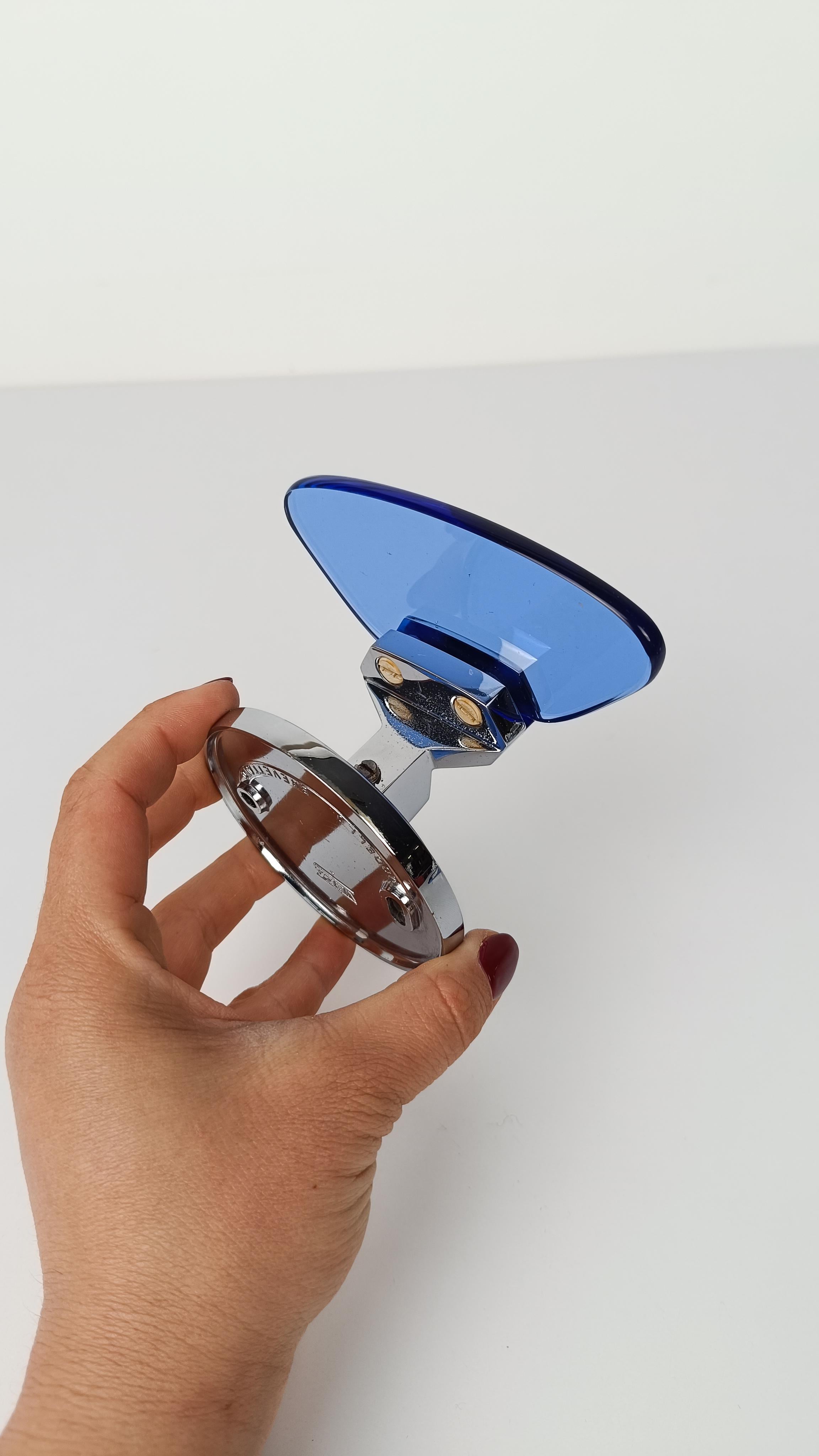VECA-Wandhook aus blauem verspiegeltem, abgeschrägtem Glas und Chrom, Italien 70er Jahre im Zustand „Gut“ im Angebot in Roma, IT