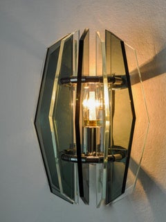 Aplique Veca, cristal de Murano tallado, Italia, 1970