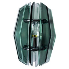 Aplique Veca, cristal de Murano tallado, Italia, 1970