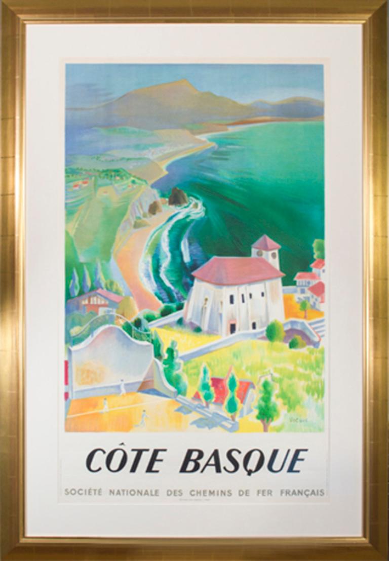 „Cote Basque (Societe Nationale des Chemins de Fer Francais)“ signiert von Vecoux im Angebot 5