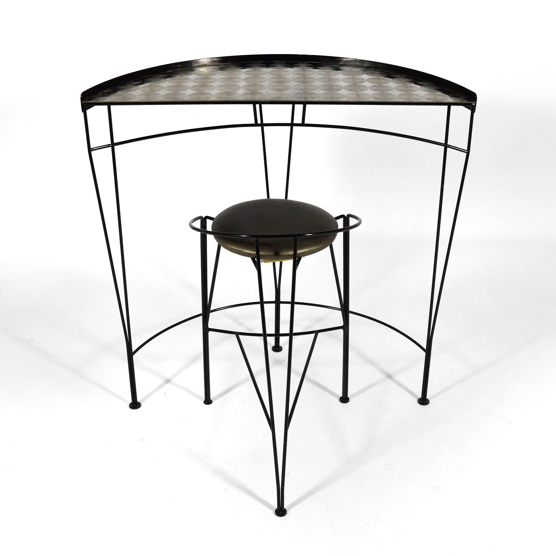 Steel Vecta Beylerian Collection Table & Stool For Sale