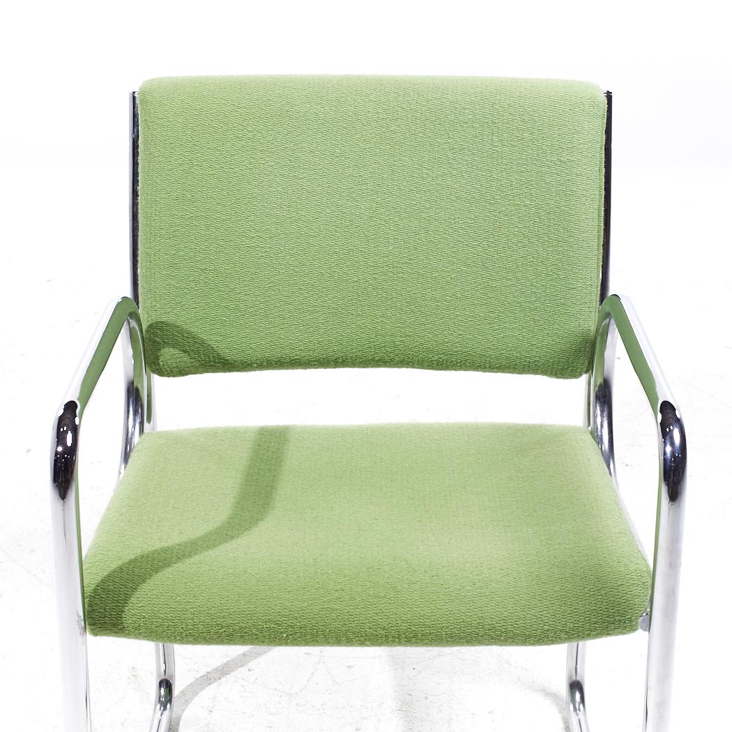 Vecta Group Dallas Mid Century Green and Chrome Chairs - Set of 4 For Sale 3