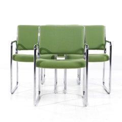 Vecta Group Dallas Mid Century Green and Chrome Chairs - Set of 4