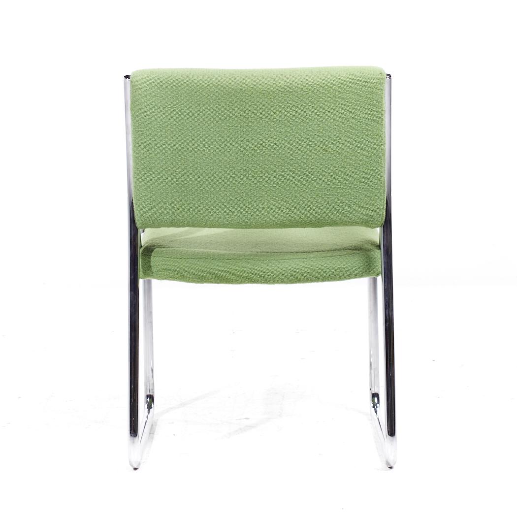 Vecta Group Dallas Mid Century Green and Chrome Chairs - Set of 8 For Sale 1