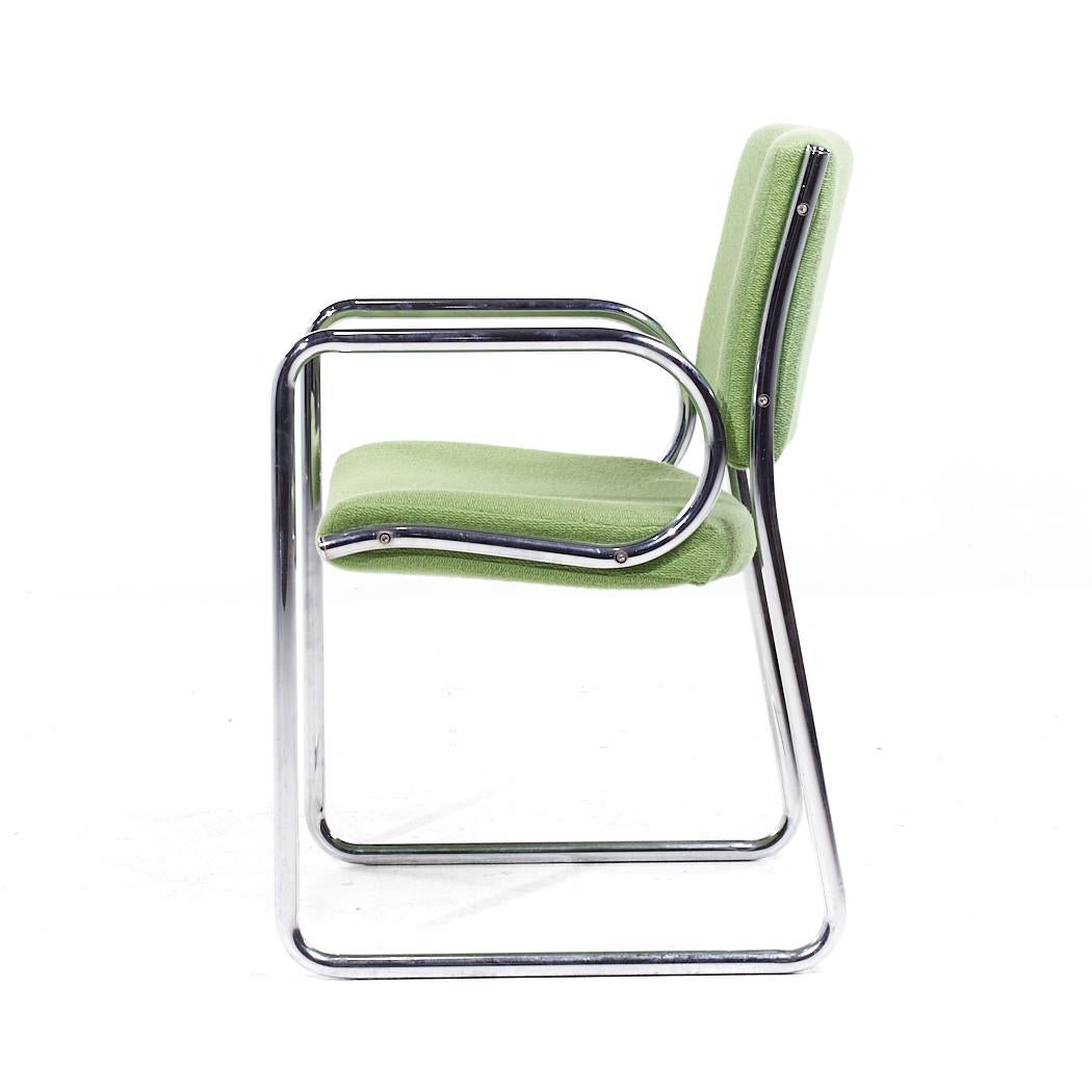 Vecta Group Dallas Mid Century Green and Chrome Chairs - Set of 8 For Sale 2