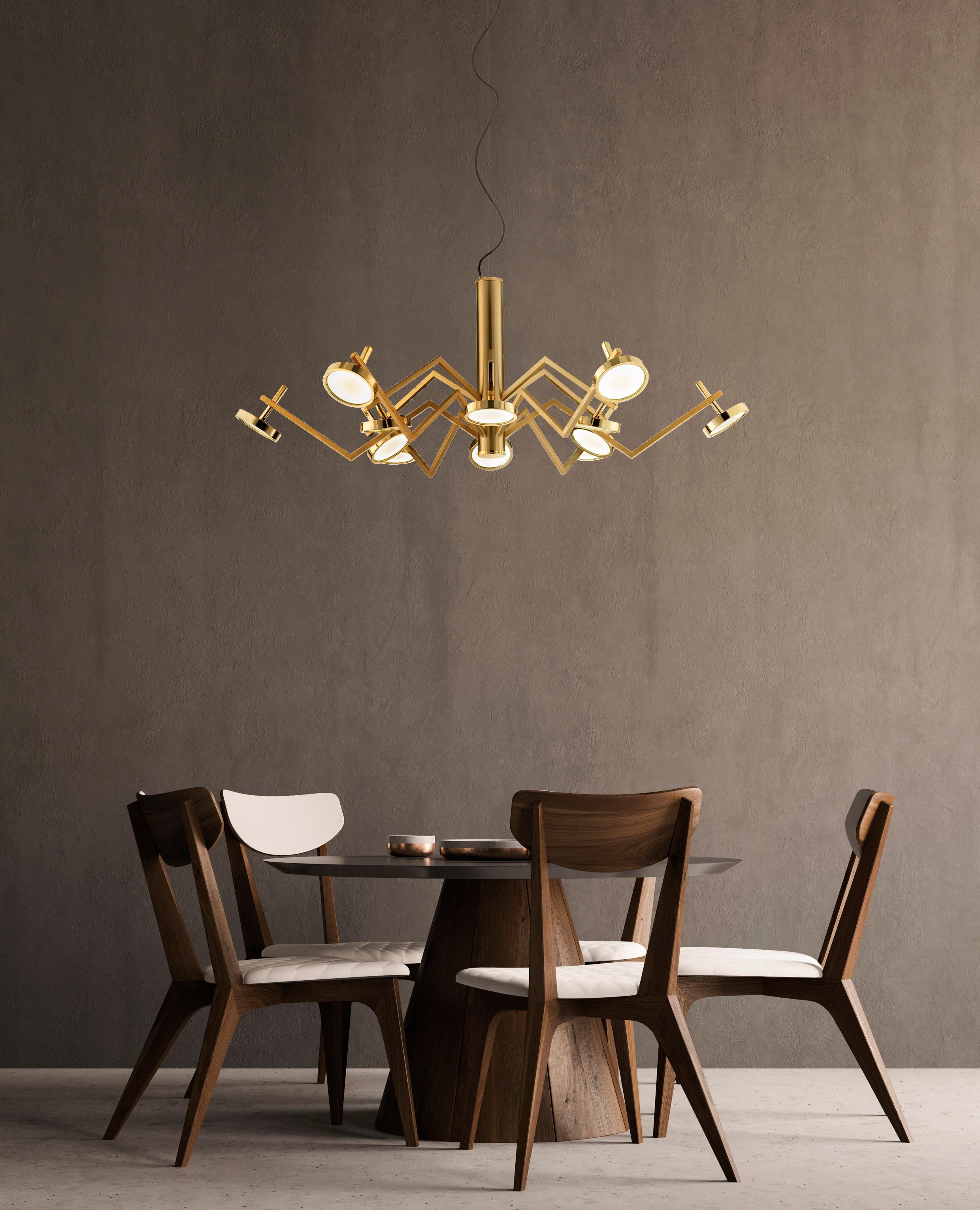 Postmoderno Lampada a sospensione Vector 6+6 di Euroluce Lampadari in vendita