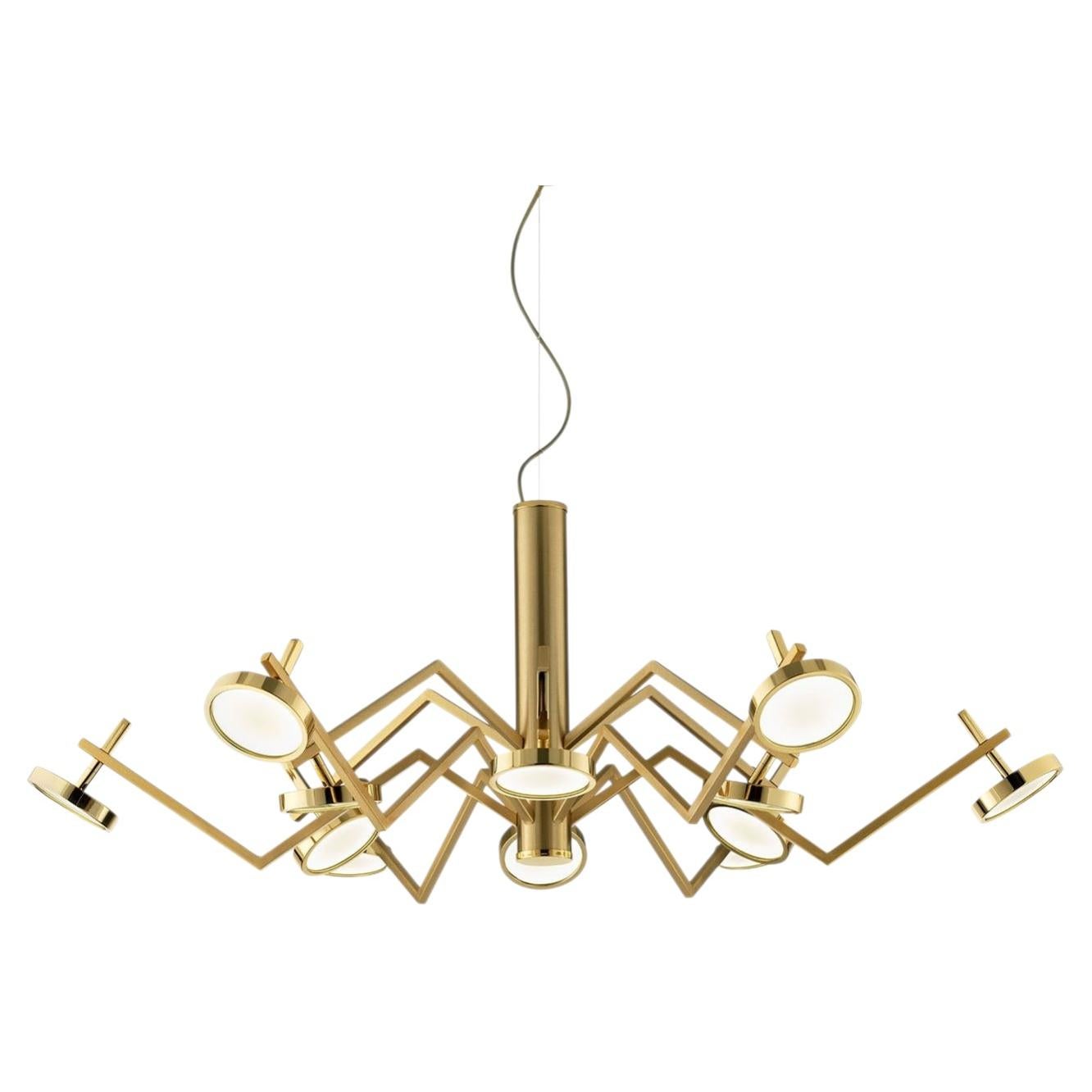 Vector Gold Metal Chandelier For Sale