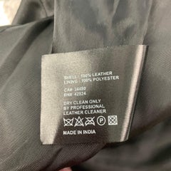 VEDA Size M Silver Leather Metallic Biker Jacket