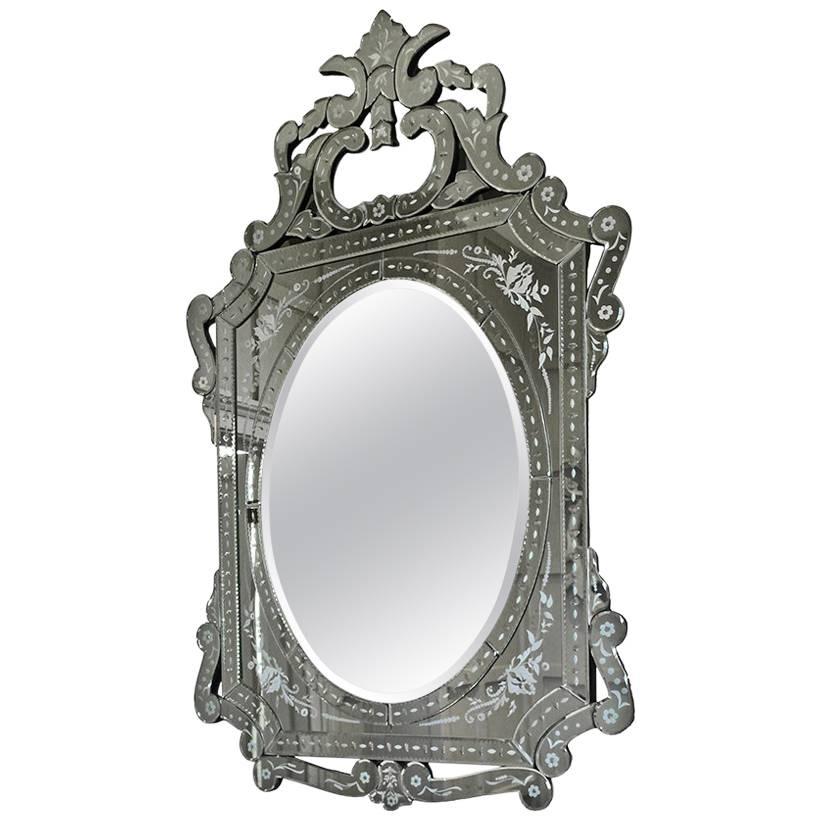 Vedelago, Etched Venetian Mirror For Sale