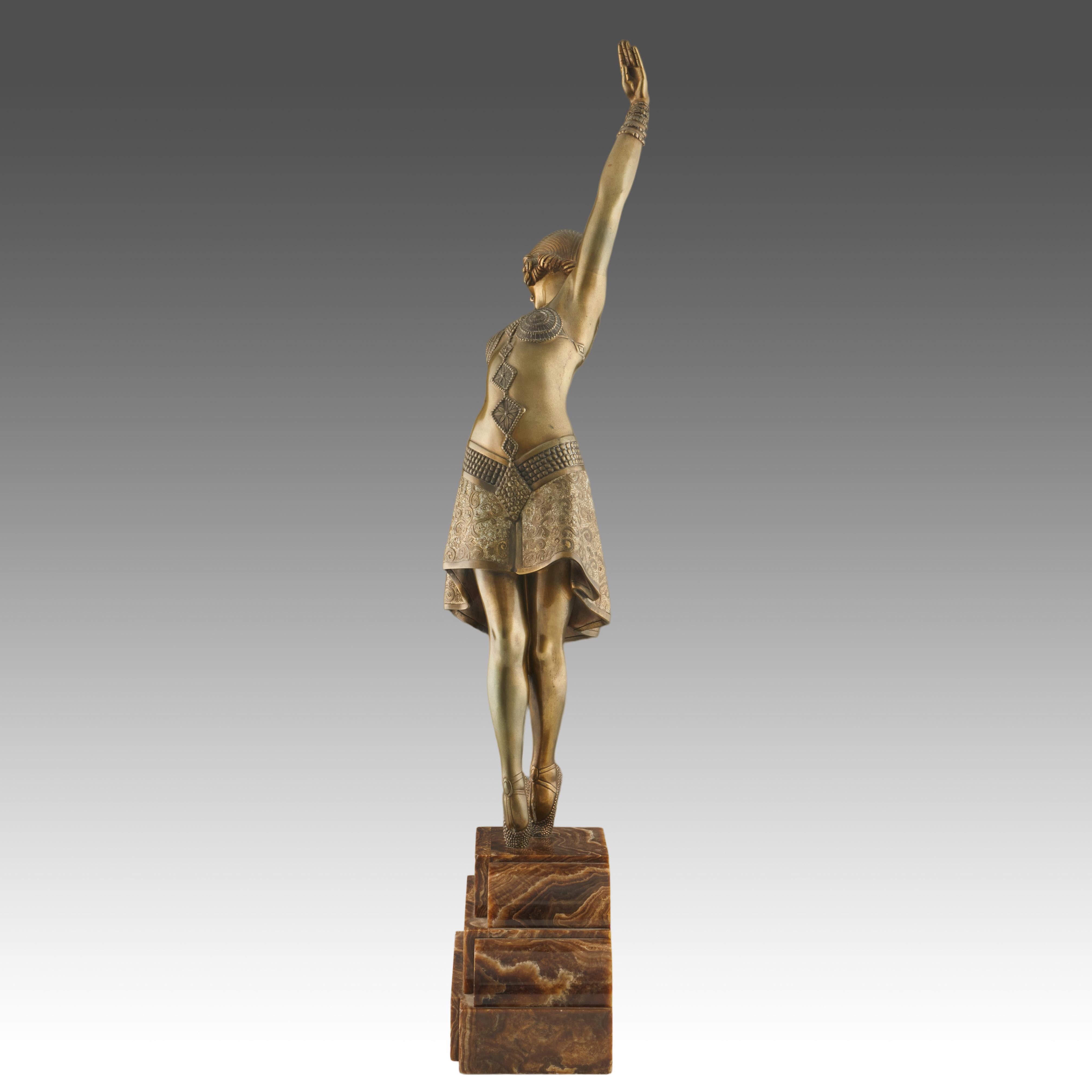 French 'Vedette' a Large Art Deco Cold Painted Bronze Sculpture by Demetre Chiparus For Sale