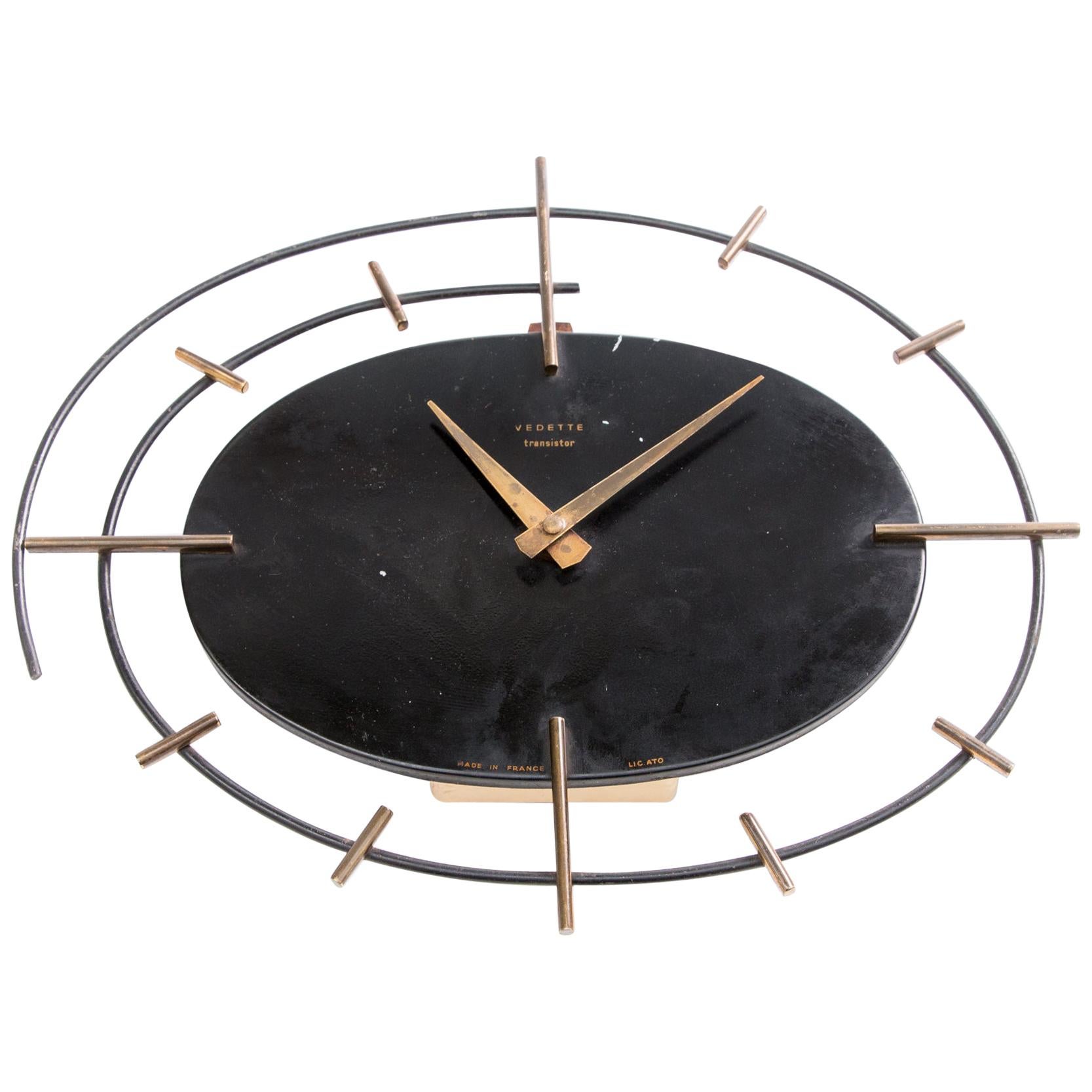 Vedette Wall Clock, France, 1950 at 1stDibs | vedette clocks france, vedette  clock value, vedette transistor clock