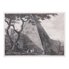 Veduta della Piramide di C.Cestio de Luigi Rossini, 1822