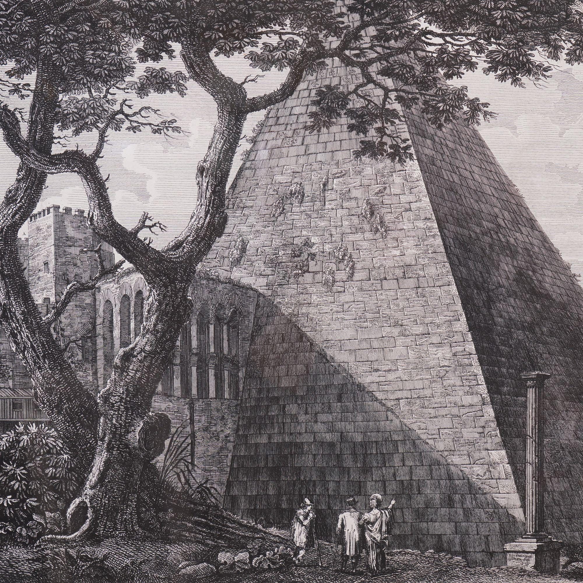 Veduta della Piramide di C.Cestio by Luigi Rossini, 1822 For Sale 1