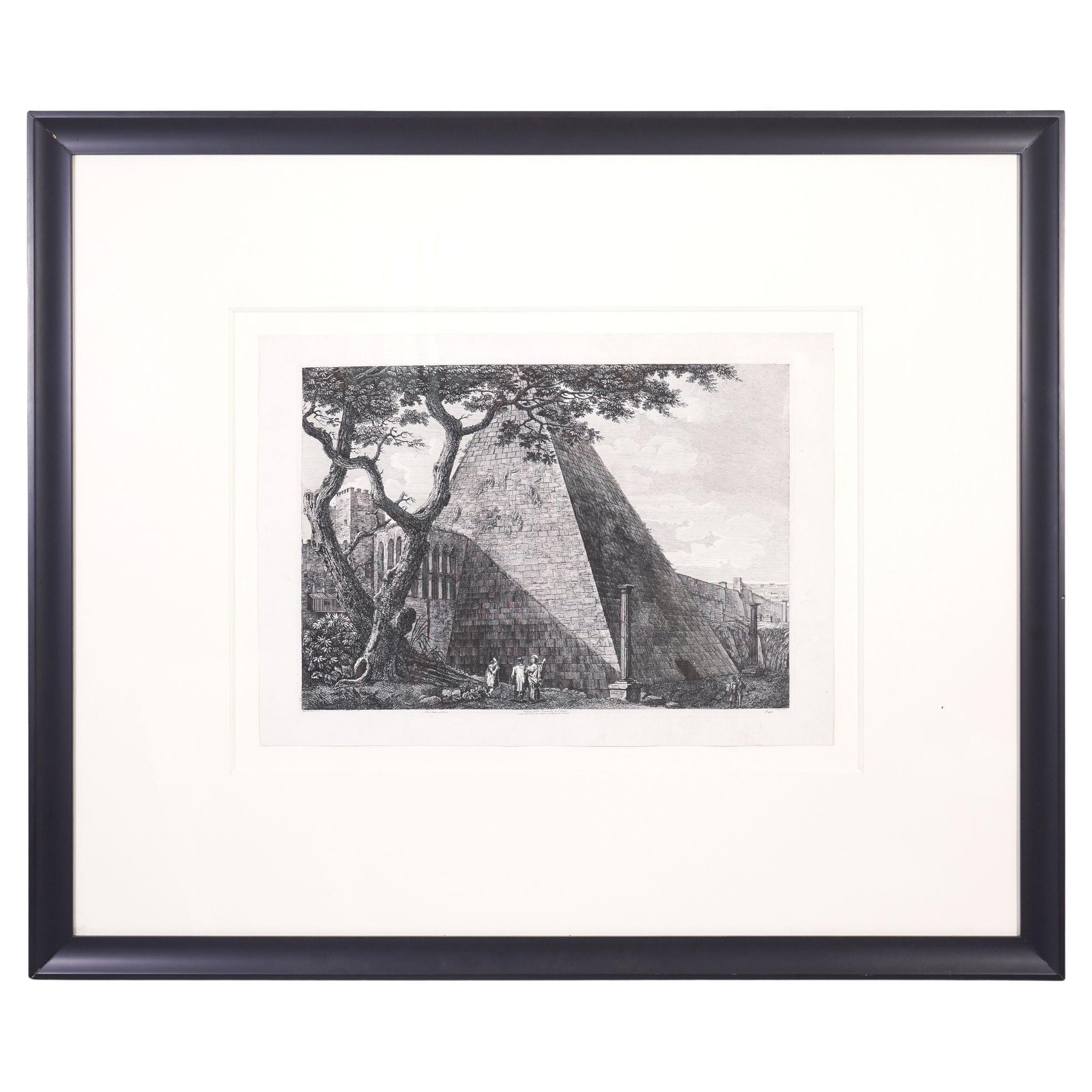 Veduta della Piramide di C.Cestio by Luigi Rossini, 1822