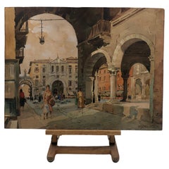 Vintage Veduta di Piazza dei Signori di Verona di Ulderico Marotto