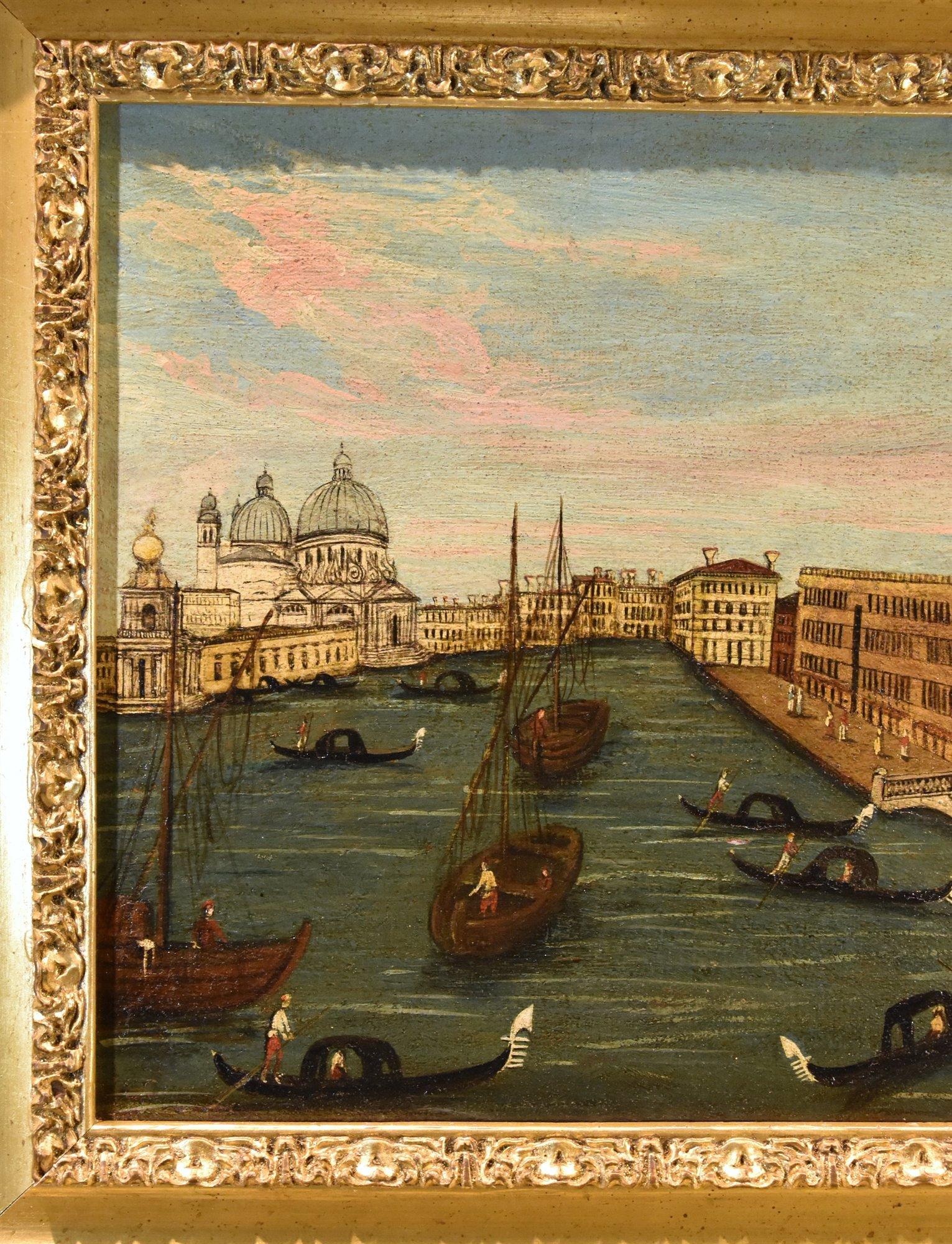 Veduta Venezia Canal Grande See Paesaggio Dipinto del 18° secolo Olio su tela Venezia in vendita 1